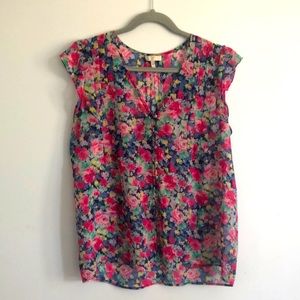 JOIE 100% silk flower print blouse